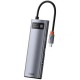 Перехідник HUB Baseus Metal Gleam Series 7-Port (Type-C to HDMI+USB3.0*3+PD+RJ45) (B0003070) Station Gray