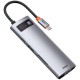 Перехідник HUB Baseus Metal Gleam Series 7-Port (Type-C to HDMI+USB3.0*3+PD+RJ45) (B0003070) Station Gray