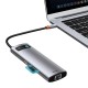 Перехідник HUB Baseus Metal Gleam Series 7-Port (Type-C to HDMI+USB3.0*3+PD+RJ45) (B0003070) Station Gray