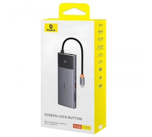 Перехідник HUB Baseus Metal Gleam Series II OS 10in1 (B00061800123-00) Cosmic Black