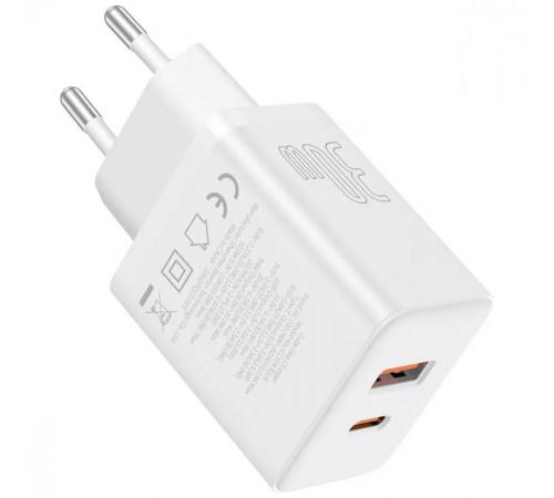 МЗП Baseus Cube Pro Fast Charger PD30W (1USB-A/1C) (P10111404) Moon White