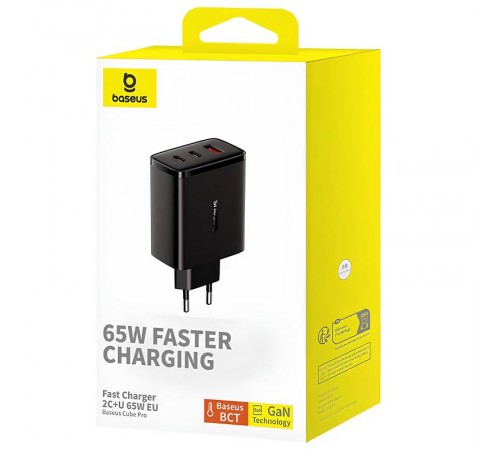 МЗП Baseus Cube Pro Fast Charger PD65W (1USB-A/2C) (P10111404) Cluster Black