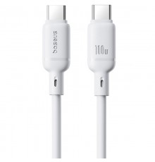Дата кабель Baseus Silky Series OS Fast Charging Type-C to Type-C 100W (2m) (P10377704) Moon White