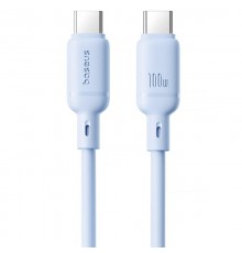 Дата кабель Baseus Silky Series OS Fast Charging Type-C to Type-C 100W (1m) (P10377704) Galaxy Blue