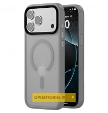 TPU+PC чохол Metal Buttons with MagSafe Colorful для Apple iPhone 17 (6.3") Сірий / Grey