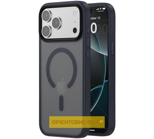 TPU+PC чохол Metal Buttons with MagSafe Colorful для Apple iPhone 17 (6.3") Синій / Navy Blue