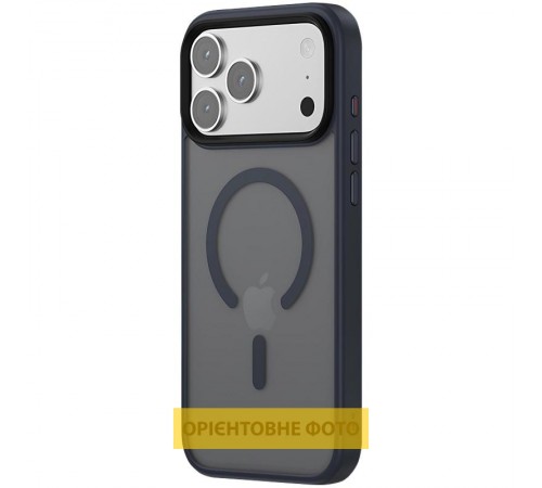 TPU+PC чохол Metal Buttons with MagSafe Colorful для Apple iPhone 17 (6.3") Синій / Navy Blue