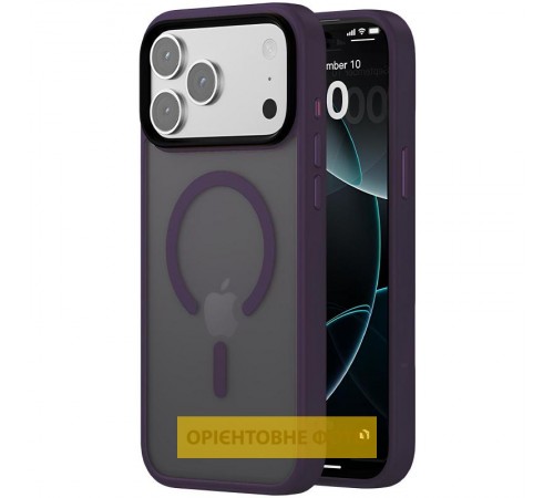 TPU+PC чохол Metal Buttons with MagSafe Colorful для Apple iPhone 17 (6.3") Темно-фіолетовий / Dark Purple