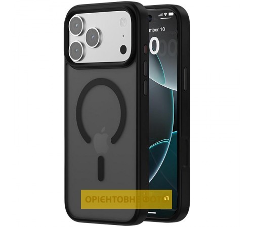 TPU+PC чохол Metal Buttons with MagSafe Colorful для Apple iPhone 17 Air (6.5") Чорний / Black