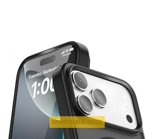 TPU+PC чохол Metal Buttons with MagSafe Colorful для Apple iPhone 17 Air (6.5") Чорний / Black
