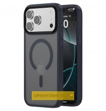 TPU+PC чохол Metal Buttons with MagSafe Colorful для Apple iPhone 17 Air (6.5") Синій / Navy Blue