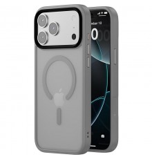 TPU+PC чохол Metal Buttons with MagSafe Colorful для Apple iPhone 17 Pro (6.3") Сірий / Grey