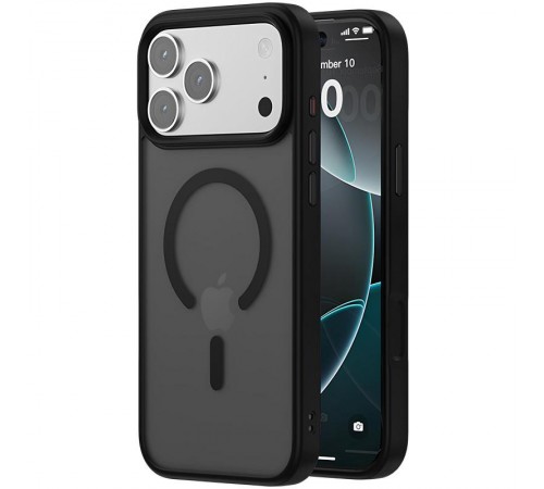 TPU+PC чохол Metal Buttons with MagSafe Colorful для Apple iPhone 17 Pro Max (6.9") Чорний / Black