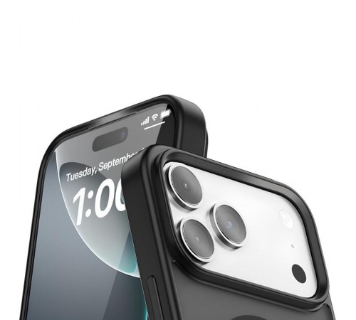 TPU+PC чохол Metal Buttons with MagSafe Colorful для Apple iPhone 17 Pro Max (6.9") Чорний / Black
