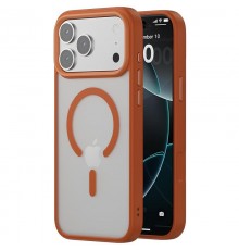 TPU+PC чохол Metal Buttons with MagSafe Colorful для Apple iPhone 17 Pro Max (6.9") Помаранчевий / Orange