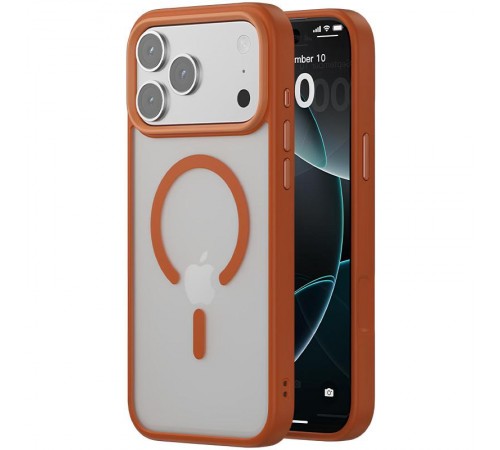 TPU+PC чохол Metal Buttons with MagSafe Colorful для Apple iPhone 17 Pro Max (6.9") Помаранчевий / Orange