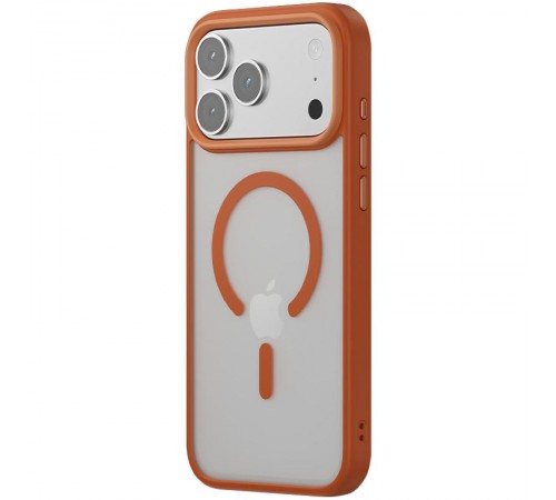 TPU+PC чохол Metal Buttons with MagSafe Colorful для Apple iPhone 17 Pro Max (6.9") Помаранчевий / Orange