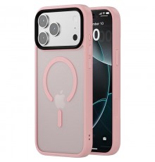 TPU+PC чохол Metal Buttons with MagSafe Colorful для Apple iPhone 17 Pro Max (6.9") Рожевий / Pink