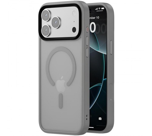 TPU+PC чохол Metal Buttons with MagSafe Colorful для Apple iPhone 17 Pro Max (6.9") Сірий / Grey