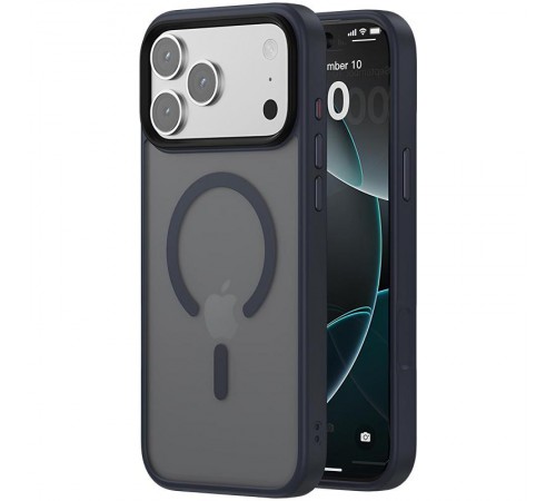 TPU+PC чохол Metal Buttons with MagSafe Colorful для Apple iPhone 17 Pro Max (6.9") Синій / Navy Blue