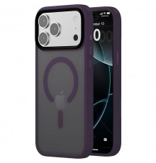 TPU+PC чохол Metal Buttons with MagSafe Colorful для Apple iPhone 17 Pro Max (6.9") Темно-фіолетовий / Dark Purple
