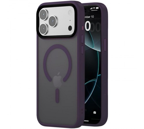TPU+PC чохол Metal Buttons with MagSafe Colorful для Apple iPhone 17 Pro Max (6.9") Темно-фіолетовий / Dark Purple
