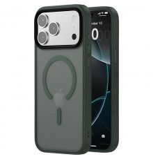 TPU+PC чохол Metal Buttons with MagSafe Colorful для Apple iPhone 17 Pro Max (6.9") Зелений / Dark Green