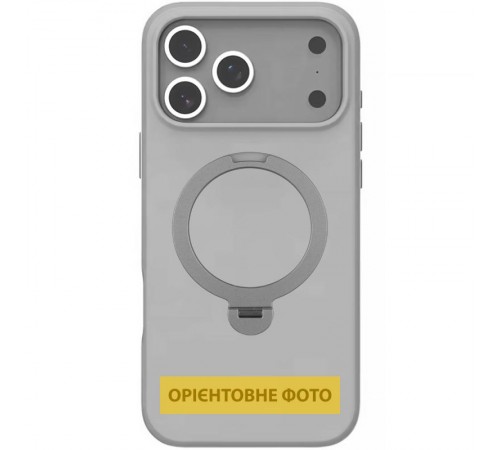 TPU+PC чохол Metal Buttons with MagSafe Colorful HQ Ring для Apple iPhone 17 (6.3") Grey