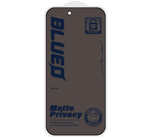 Захисне 2.5D скло Blueo Full Cover Anti-Peep Matte для Apple iPhone 17 Air (6.5") Чорний
