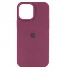 Чохол Silicone Case (AA) Logo with MagSafe для Apple iPhone 14 Pro Max (6.7") Бордовий / Plum