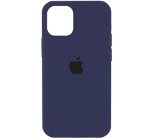 Чохол Silicone Case (AA) Logo with MagSafe для Apple iPhone 16 Pro (6.3") Темно-синій / Midnight blue