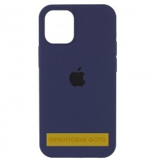 Чохол Silicone Case (AA) Logo with MagSafe для Apple iPhone 16e (6.1") Темно-синій / Midnight blue