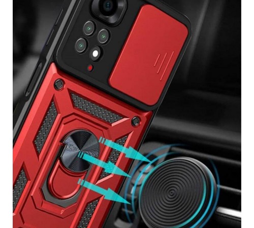 Чохол Ummi Camshield Serge Ring для Xiaomi Redmi Note 11 (Global) / Note 11S Червоний