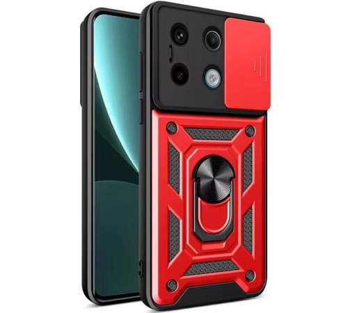 Чохол Ummi Camshield Serge Ring для Xiaomi Redmi Note 13 Pro 4G / 14s / Poco M6 Pro 4G Червоний Чохол Ummi Camshield Serge Ring для Xiaomi Redmi Note 13 Pro 4G / 14s / Poco M6 Pro 4G Червоний