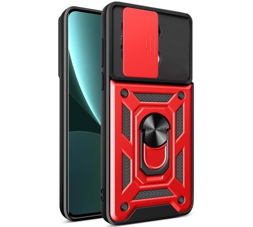 Чохол Ummi Camshield Serge Ring для Xiaomi Redmi Note 13 Pro 4G / 14s / Poco M6 Pro 4G Червоний Чохол Ummi Camshield Serge Ring для Xiaomi Redmi Note 13 Pro 4G / 14s / Poco M6 Pro 4G Червоний
