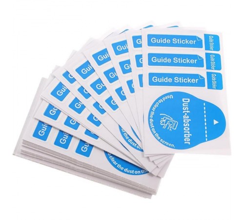 Стикеры (3+1) для поклейки захисного скло (упаковка 200 шт.) Синій