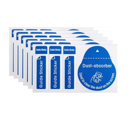 Стикеры (3+1) для поклейки захисного скло (упаковка 200 шт.) Синій