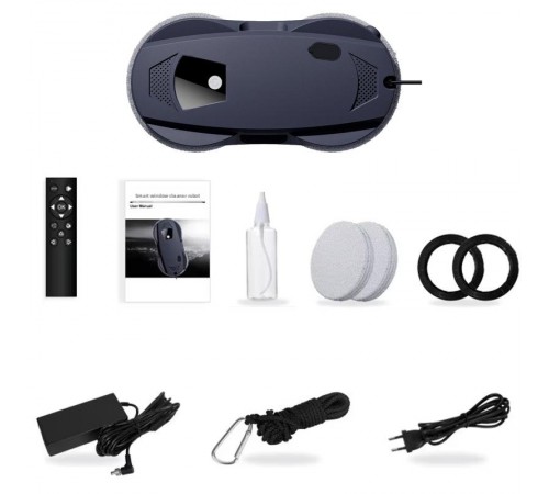 Робот для мийки вікна DJET W124D з двостороннім автоматичним розпилювачем води Black