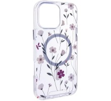 TPU+PC чохол Clear Garden with MagSafe для Apple iPhone 16 (6.1") Cherry Petal