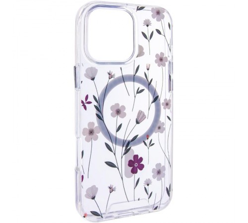 TPU+PC чохол Clear Garden with MagSafe для Apple iPhone 16 Pro (6.3") Cherry Petal