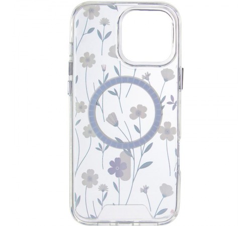 TPU+PC чохол Clear Garden with MagSafe для Apple iPhone 16 Pro (6.3") Cherry Petal