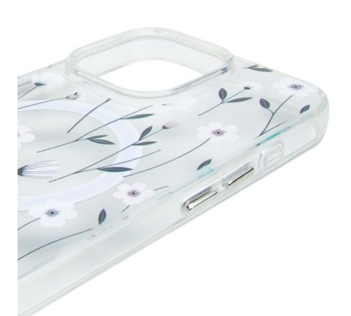 TPU+PC чохол Clear Garden with MagSafe для Apple iPhone 16 Pro (6.3") Cherry Petal