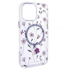 TPU+PC чохол Clear Garden with MagSafe для Apple iPhone 16 Pro Max (6.9") Cherry Petal