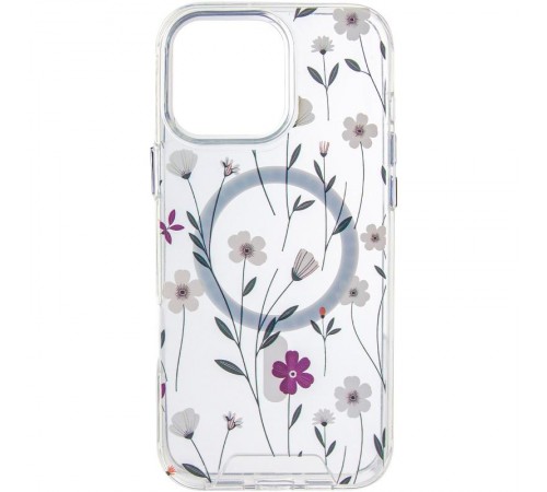 TPU+PC чохол Clear Garden with MagSafe для Apple iPhone 16 Pro Max (6.9") Cherry Petal
