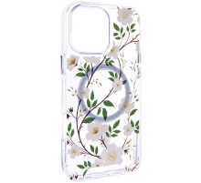 TPU+PC чохол Clear Garden with MagSafe для Apple iPhone 16 Pro Max (6.9") White Gardenia