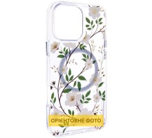 TPU+PC чохол Clear Garden with MagSafe для Apple iPhone 17 (6.3") White Gardenia