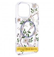 TPU+PC чохол Clear Garden with MagSafe для Apple iPhone 17 (6.3") White Gardenia