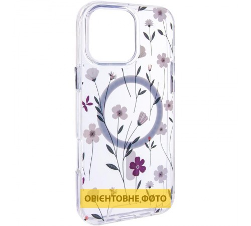TPU+PC чохол Clear Garden with MagSafe для Apple iPhone 17 Air (6.5") Cherry Petal