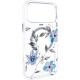TPU+PC чохол Clear Garden with MagSafe для Apple iPhone 17 Pro (6.3") Blue Blossom