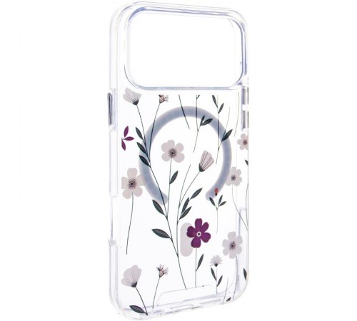 TPU+PC чохол Clear Garden with MagSafe для Apple iPhone 17 Pro (6.3") Cherry Petal